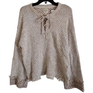 Billabong X Sincerely Jules cream color cotton nylon sweater size medium